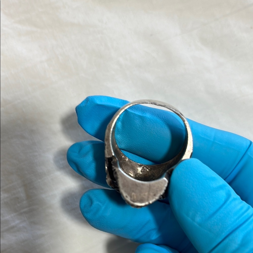 Intricately Designed Silver Skull Ring - image 8